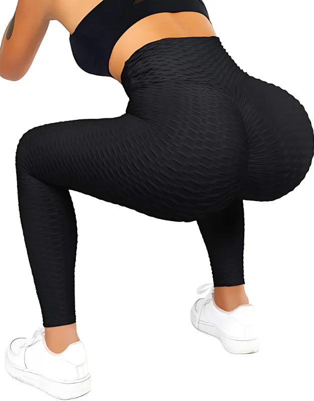 Legging Push Up Noir - vu de derrière - position squat - cocoonease