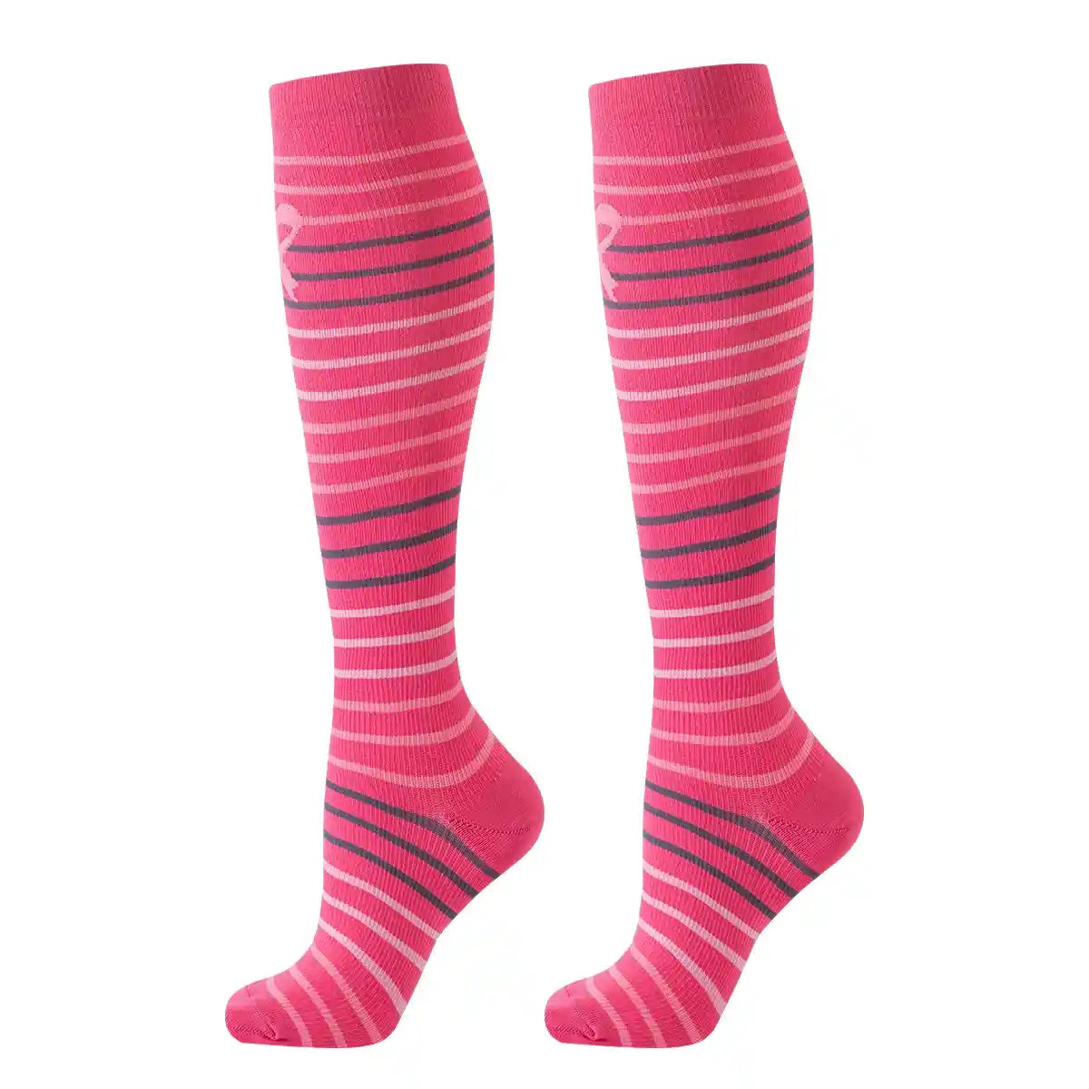 Chaussettes de Compression Femme Rose - lutte cancer du sein - cocoonease
