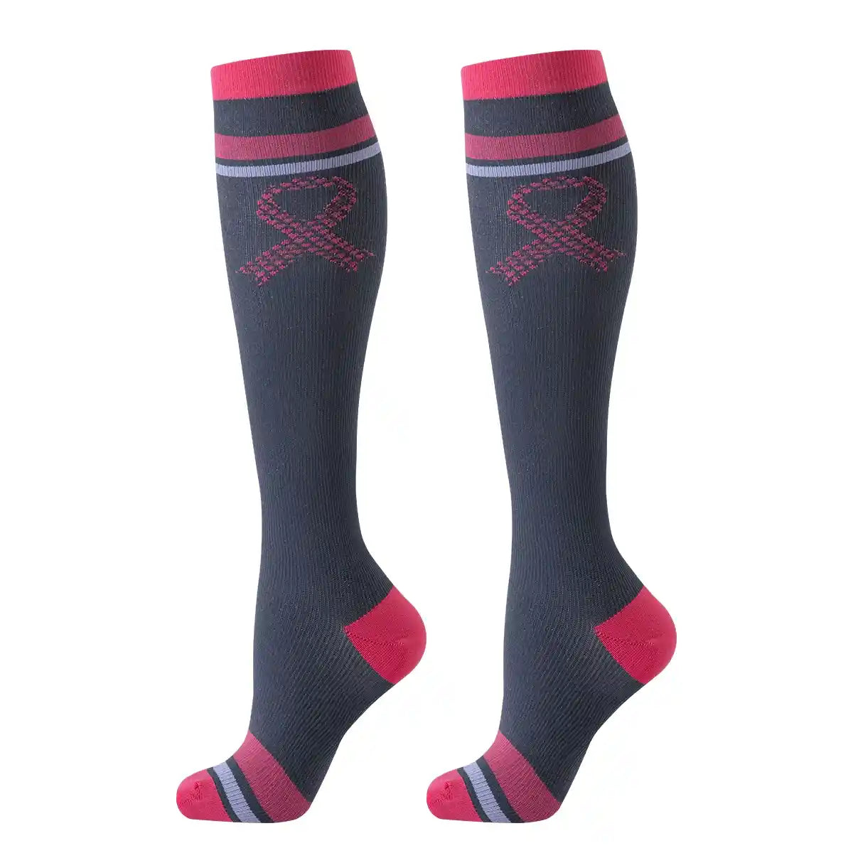 Chaussettes de Compression Femme Rose - lutte cancer du sein couleur - cocoonease