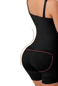 Combiné-Gaine Très Grand Maintien noir vu de dos avec effet rehausse fessier intégré