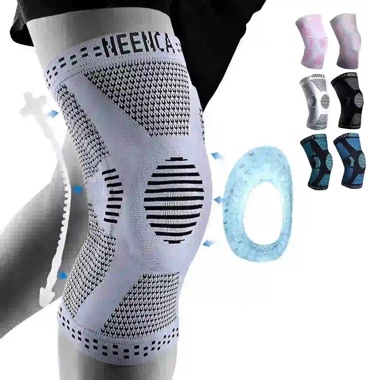Genouillere_Rotulienne_pour_le_Sport Gris Clair de Cocoonease. Accessoire pour le sport idéal pour un effet compression sportive