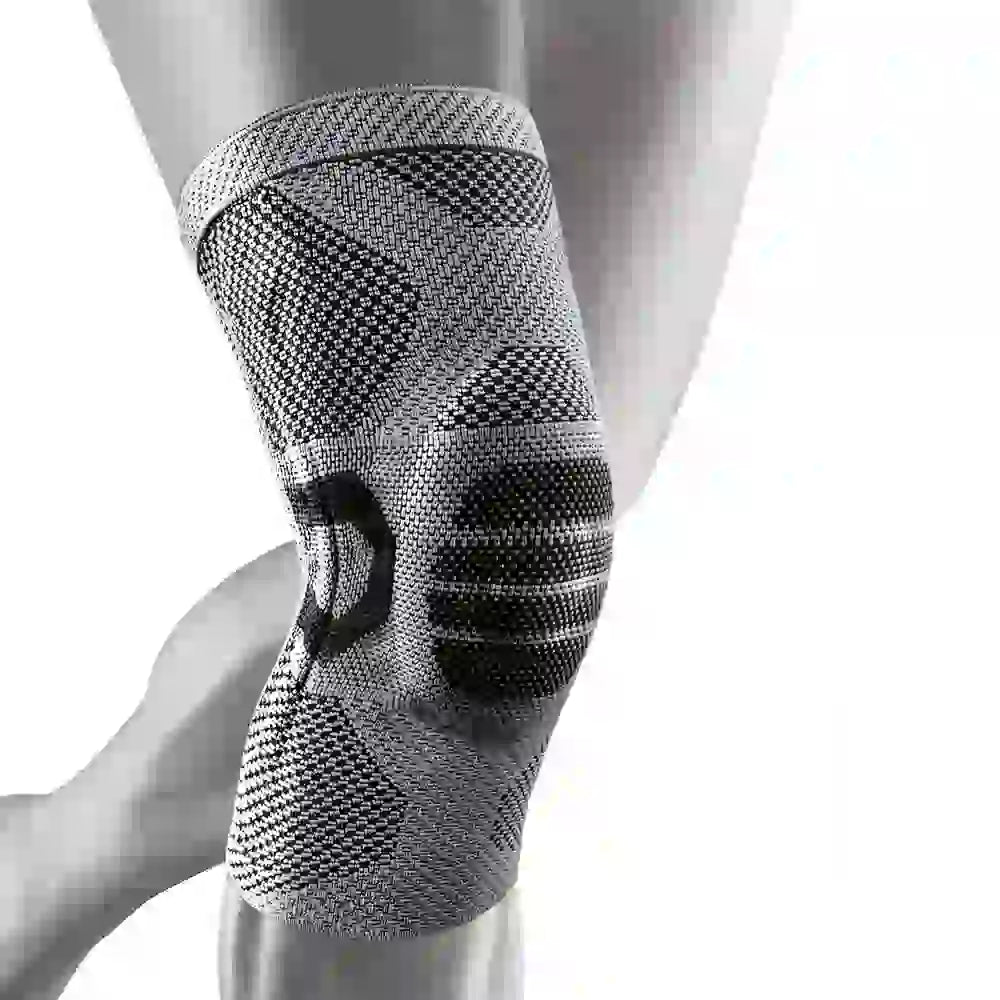 Genouillere_Rotulienne_pour_le_Sport Gris et Noir de Cocoonease. Accessoire pour le sport idéal pour un effet compression sportive