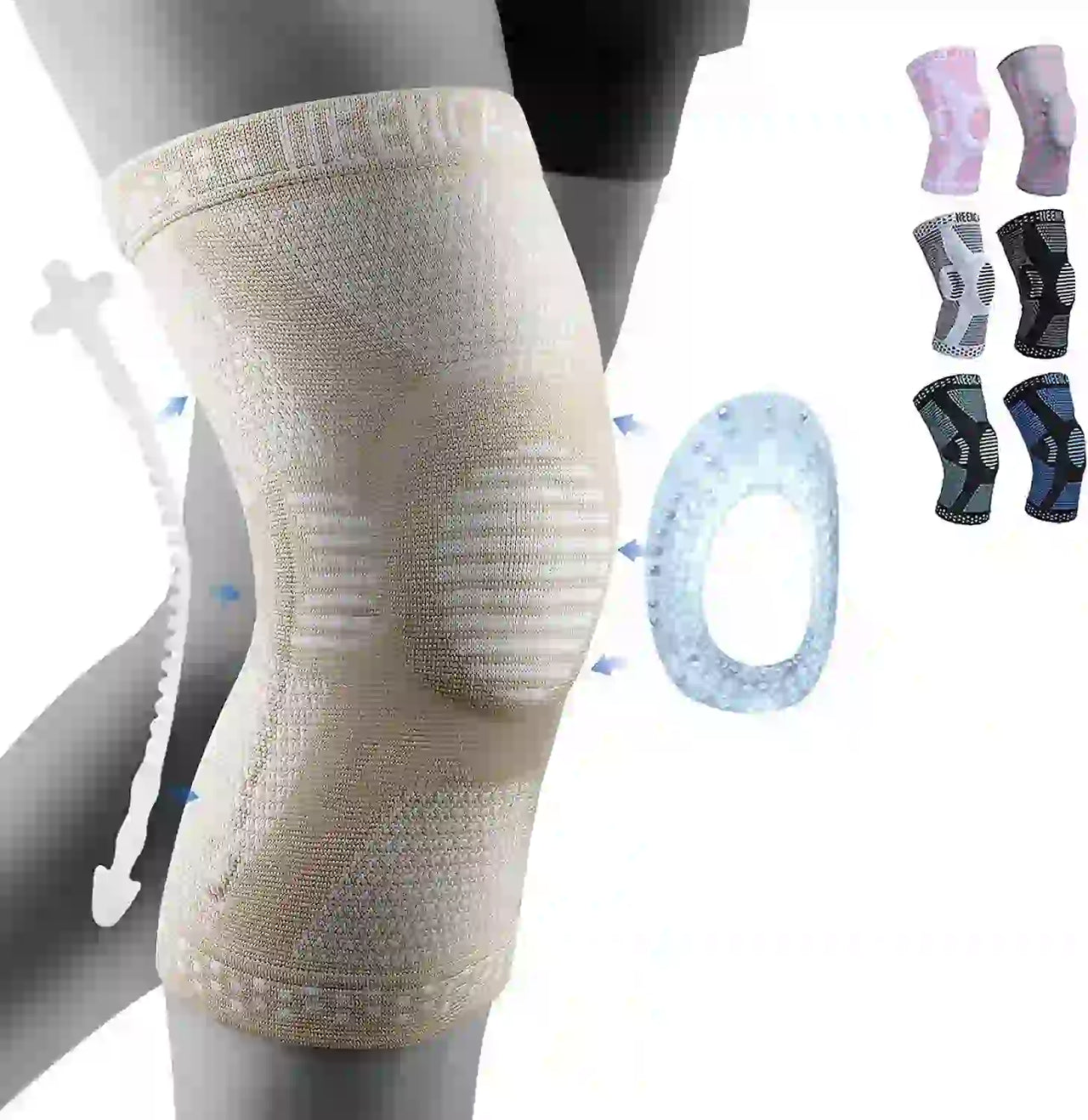 Genouillere_Rotulienne_pour_le_Sport Jaune Clair de Cocoonease. Accessoire pour le sport idéal pour un effet compression sportive