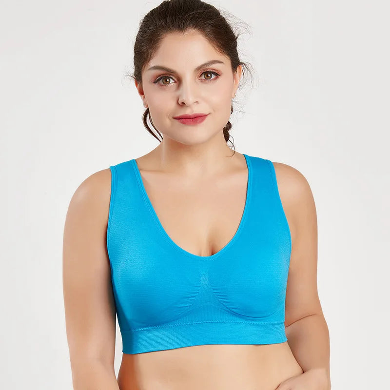 Brassière Grande Taille Femme vue avant bleu - cocoonease