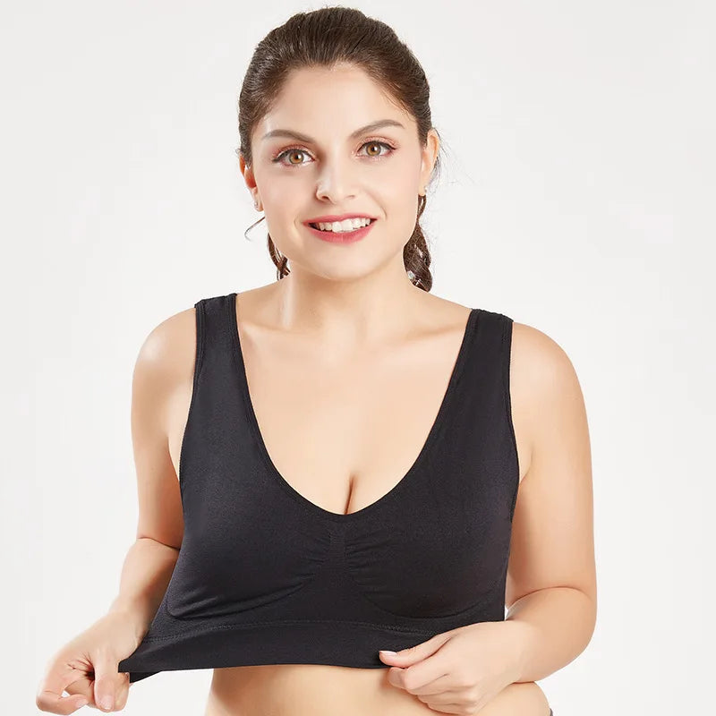  Brassière Grande Taille Femme vue avant noir - cocoonease