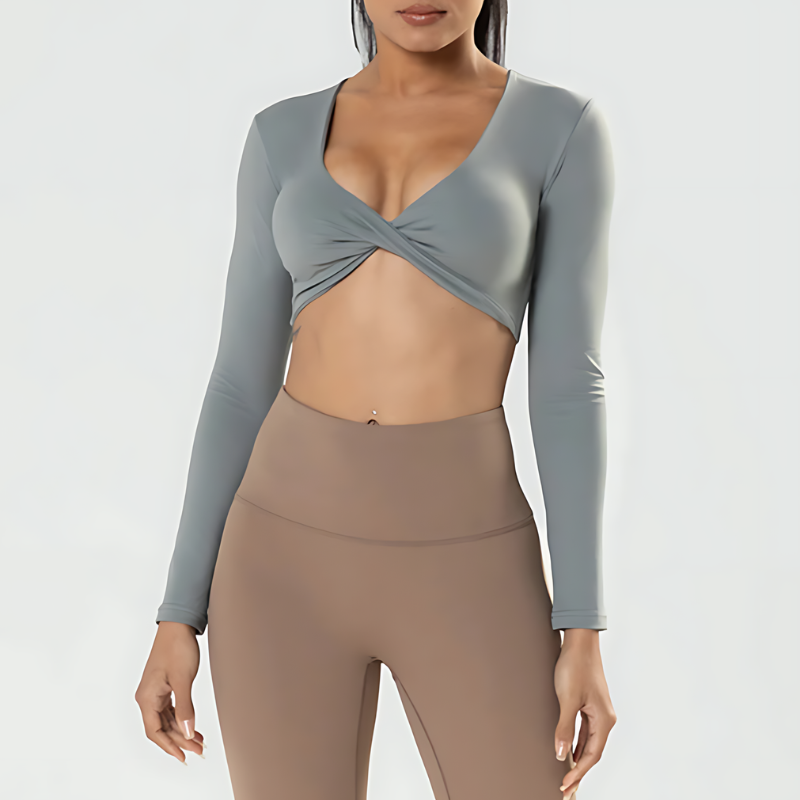 Haut de Sport Femme haut de sport à manches longues pour femme, haut de sport de Yoga - cocoonease