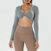 Haut de Sport Femme haut de sport à manches longues pour femme, haut de sport de Yoga - cocoonease