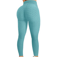 Legging de sport bleu ciel taille haute – tissu respirant et effet ventre plat

