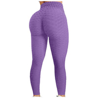 Legging de sport bleu lavande – effet galbant et taille haute sculptante

