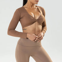 Haut de Sport Femme haut de sport à manches longues pour femme, haut de sport de Yoga - cocoonease