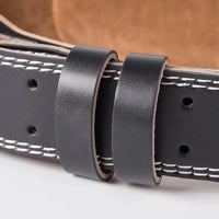 Ceinture pour la Musculation en cuir noir avec boucle robuste, offrant un soutien lombaire et abdominal pour les entraînements de musculation - cocoonease