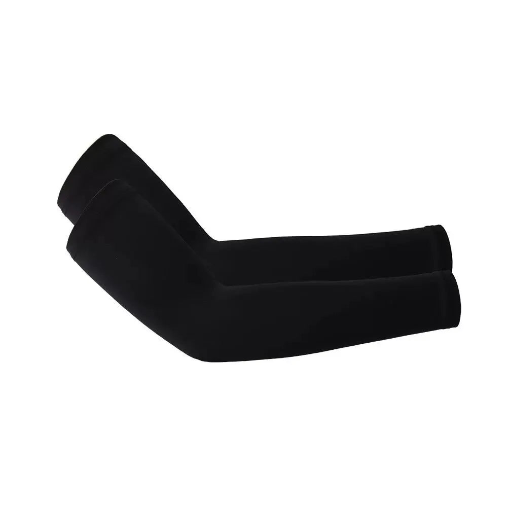 Manchons de Compression Bras de sport en plein air pour hommes et femmes, protection solaire, protection de compression noire, manchon de refroidissement de golf de basket-ball