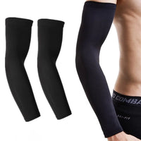 Manchon de Compression Bras de sport en plein air pour hommes et femmes, protection solaire, protection de compression noire, manchon de refroidissement de golf de basket-ball