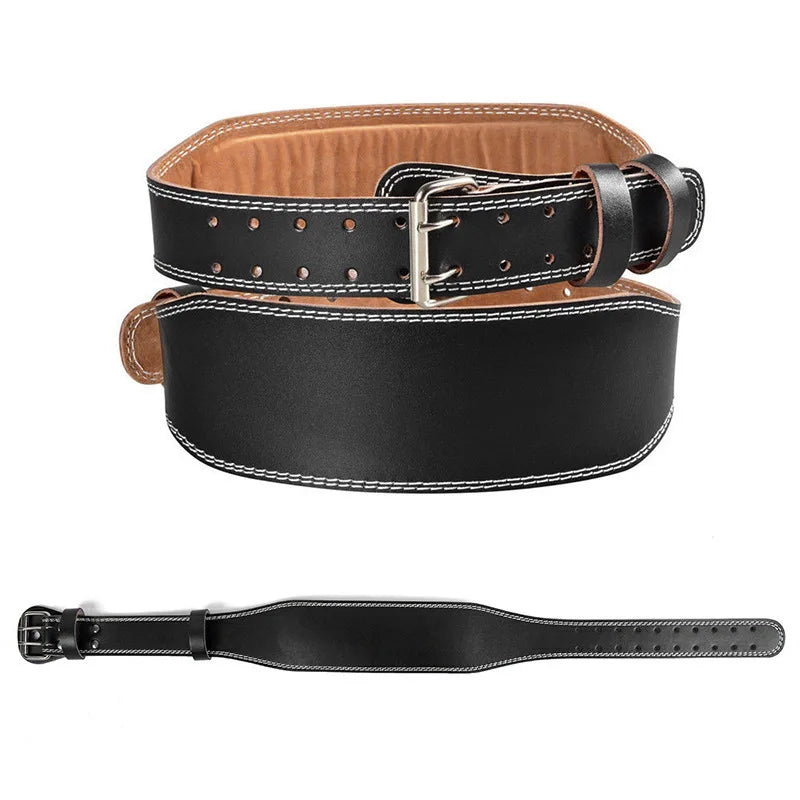 Ceinture pour la Musculation en cuir noir avec boucle robuste, offrant un soutien lombaire et abdominal pour les entraînements de musculation - cocoonease
