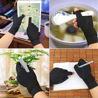 Les Gants de Contention noirs, dotés de doigts partiels et de poignets renforcés, offrent un soutien optimal pour les activités sportives et thérapeutiques - cocoonease