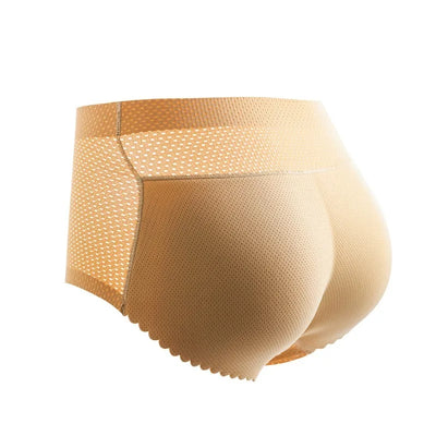 Vue arrière de la Culotte Push Up beige, mettant en évidence son design sculptant et ses coussinets pour un effet liftant des fesses - cocoonease