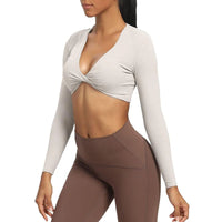 Haut de Sport Femme haut de sport à manches longues pour femme, haut de sport de Yoga - cocoonease