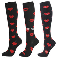 Chaussette Running Originale - sigle coeur et bouche rouge - noir et rouge - cocoonease