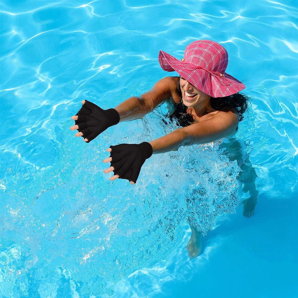 Gant Neoprene Gants de natation avec sangle, en néoprène, pour entraînement à la natation et à la plongée - cocoonease