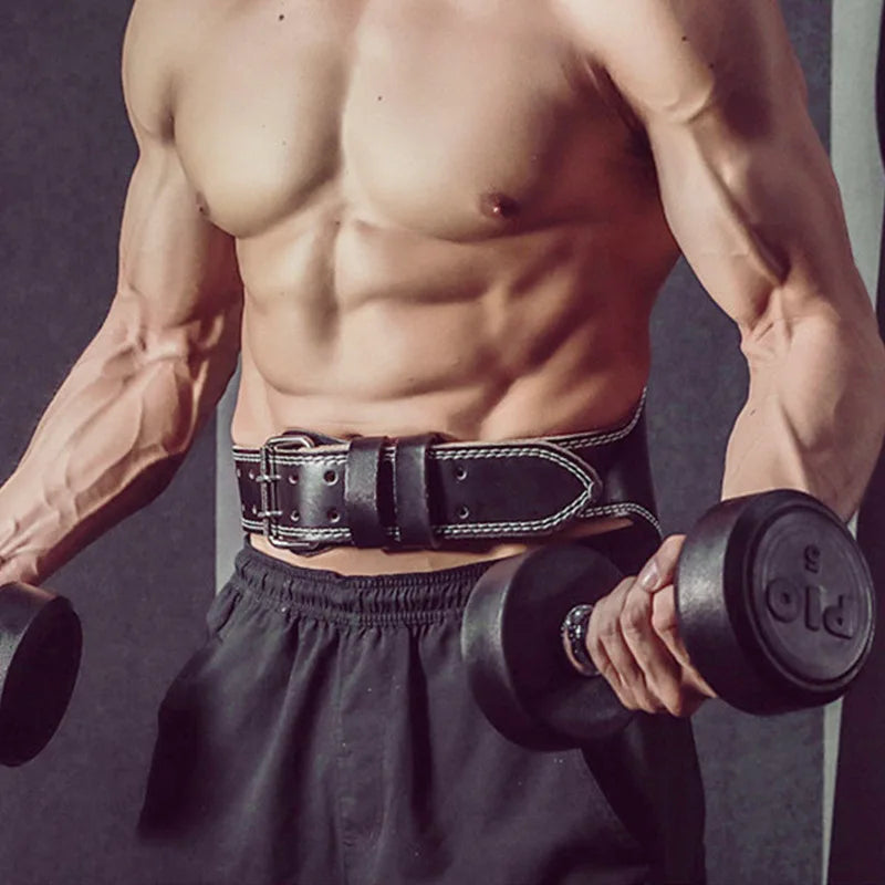Ceinture pour la Musculation en cuir noir avec boucle robuste, offrant un soutien lombaire et abdominal pour les entraînements de musculation - cocoonease