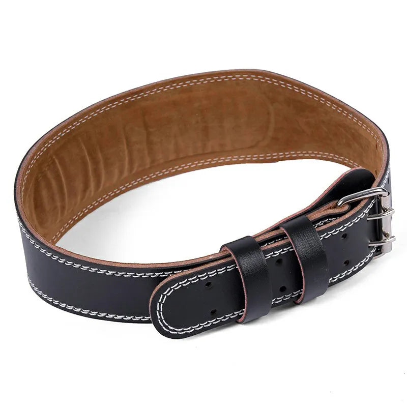 Ceinture pour la Musculation en cuir noir avec boucle robuste, offrant un soutien lombaire et abdominal pour les entraînements de musculation - cocoonease
