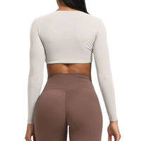 Haut de Sport Femme haut de sport à manches longues pour femme, haut de sport de Yoga - cocoonease