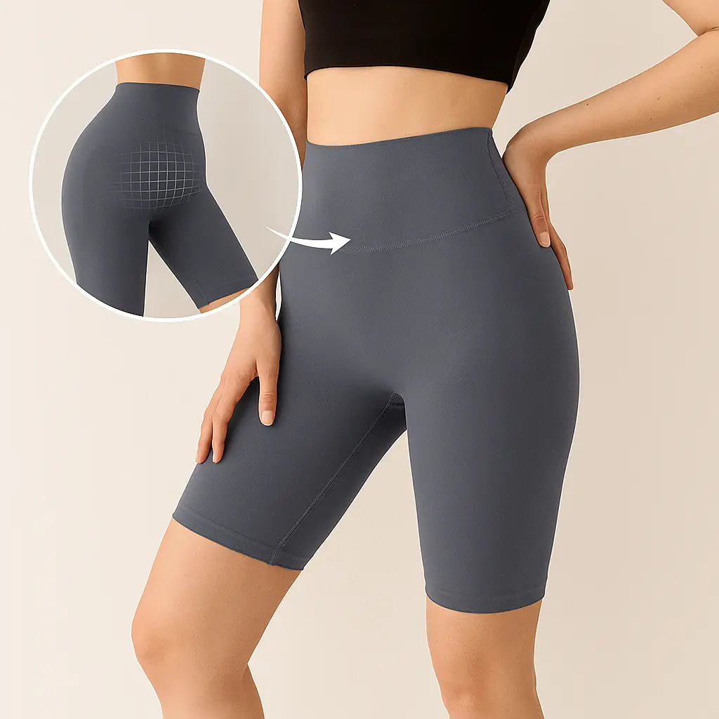 Short Femme Push Up Gris Beu - effet push, maintien taille haute