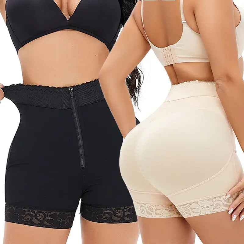 Shorty Push Up Femme gainant taille haute conçu pour affiner la taille, lisser le ventre et rehausser les fesses avec un effet push-up naturel. Tissu extensible et respirant, idéal sous toutes vos tenues.
