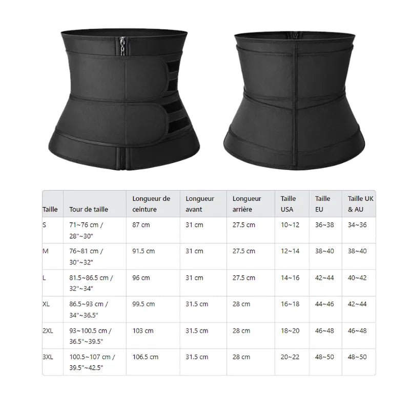 Guide des tailles - Ceinture corset femme - cocoonease