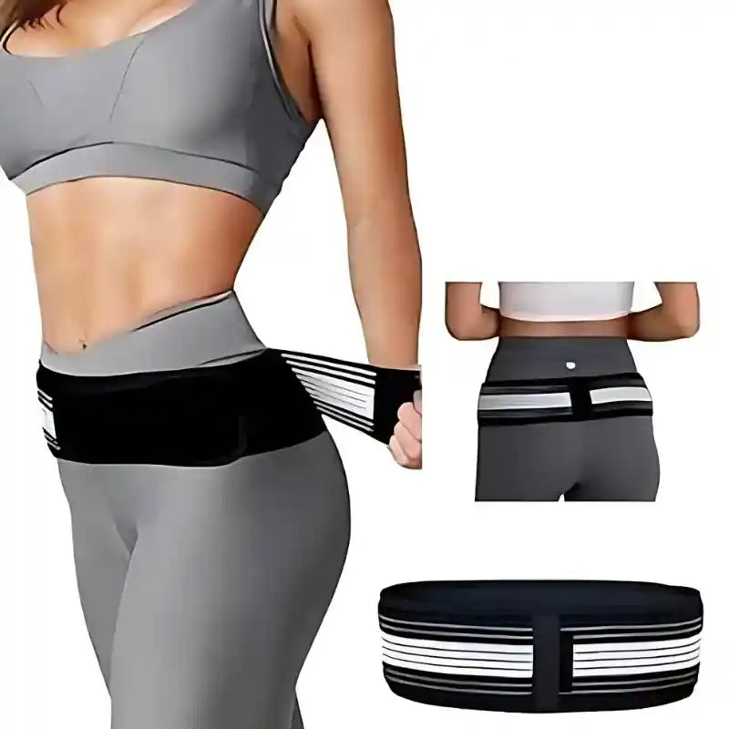 Ceinture de Maintien Lombaire noire avec des bandes blanches pour un soutien optimal et une meilleure posture - cocoonease