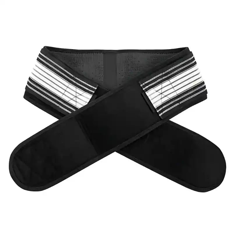 Ceinture de Maintien Lombaire noire avec des bandes blanches pour un soutien optimal et une meilleure posture - cocoonease